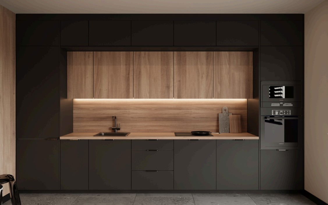 Pearl Black & Maple Prosna Kitchen